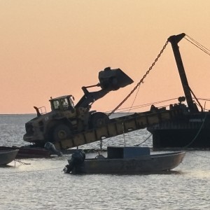 Unloading of Materials from Barge